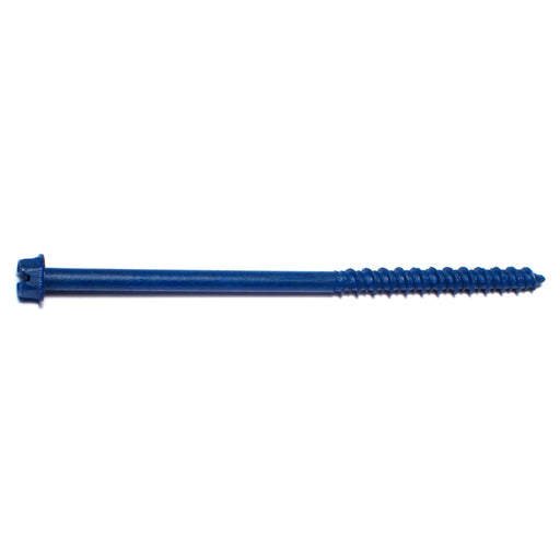 3/16" x 3-3/4" Blue Ruspert Coated Steel Slotted Hex Washer Head Masonry Screws