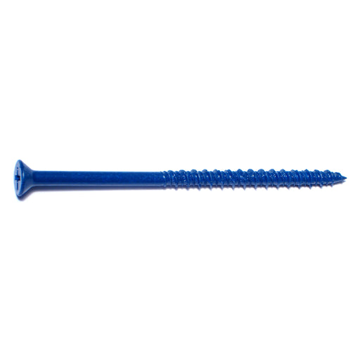 3/16" x 3-3/4" Blue Ruspert Coated Steel Phillips Flat Head Masonry Screws