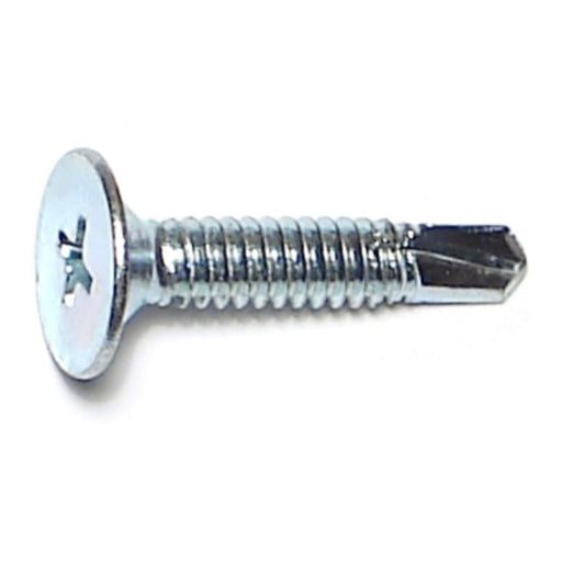 #10-24 x 1" Zinc Plated Steel Fine Thread Phillips Wafer Head Self-Drilling Screws