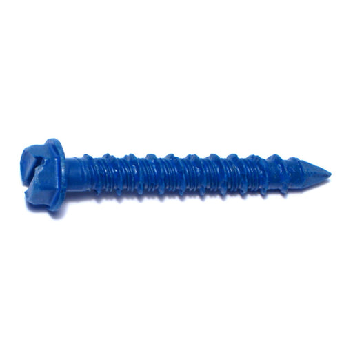 1/4" x 1-3/4" Blue Ruspert Coated Steel Slotted Hex Washer Head Tapcon Concrete Screws