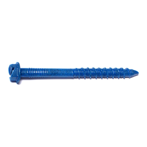 1/4" x 2-3/4" Blue Ruspert Coated Steel Slotted Hex Washer Head Tapcon Concrete Screws