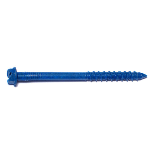 1/4" x 3-1/4" Blue Ruspert Coated Steel Slotted Hex Washer Head Tapcon Concrete Screws