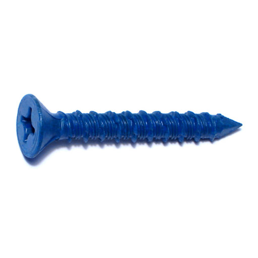 1/4" x 1-3/4" Blue Ruspert Coated Steel Phillips Flat Head Tapcon Concrete Screws