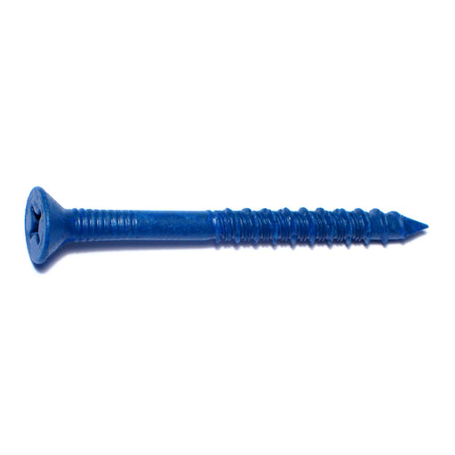 1/4" x 2-3/4" Blue Ruspert Coated Steel Phillips Flat Head Tapcon Concrete Screws