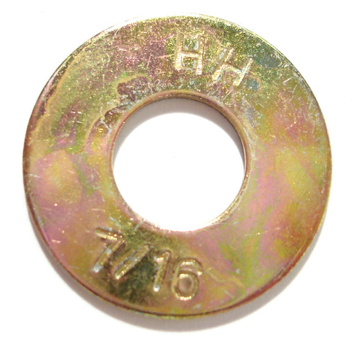 7/16" x 1/2" x 1-1/4" Zinc Plated Grade 8 Steel USS Flat Washers