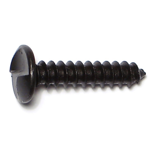 5/16" x 1-1/2" Black Oxide Steel Slotted Round Head One-Way Lag Screws