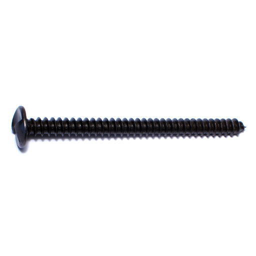 5/16" x 4" Black Oxide Steel Slotted Round Head One-Way Lag Screws