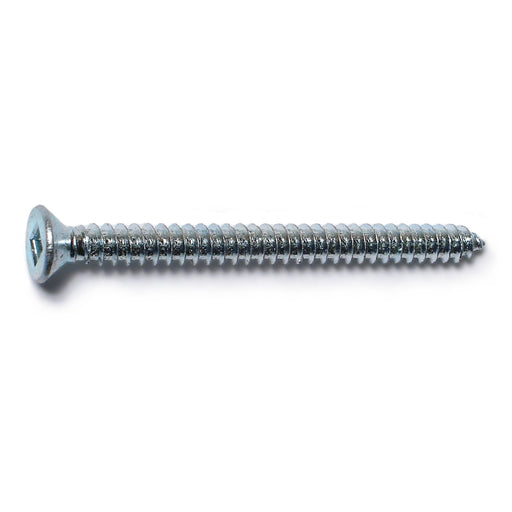 #8 x 2" Zinc Plated Steel Square Drive Flat Head Sheet Metal Screws