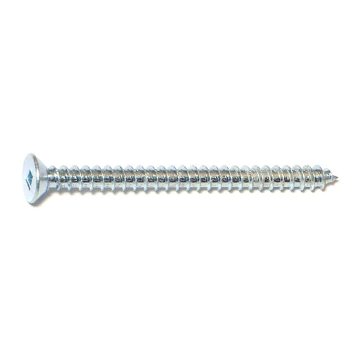 #10 x 2-1/2" Zinc Plated Steel Square Drive Flat Head Sheet Metal Screws