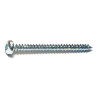 #8 x 2" Zinc Plated Steel Square Drive Pan Head Sheet Metal Screws