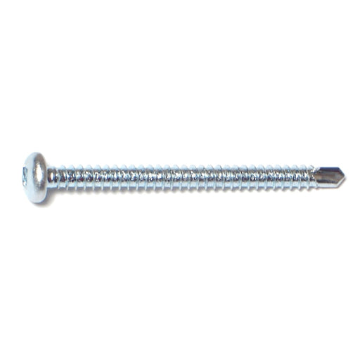 #8-18 x 2" Zinc Plated Steel Square Drive Pan Head Self-Drilling Screws