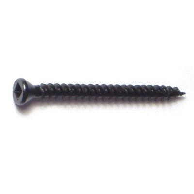 #6 x 1-5/8" Black Phosphate Steel Fine Thread Square Drive Trim Head Drywall Screws