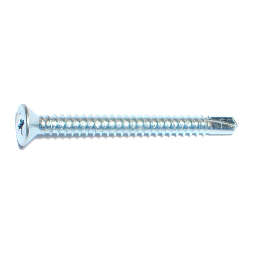 #10-16 x 2" Zinc Plated Steel Phillips Flat Head Self-Drilling Screws