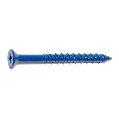 3/16" x 2-1/4" Blue Ruspert Coated Steel Phillips Flat Head Masonry Screws