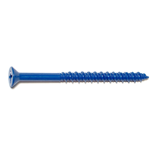 3/16" x 2-3/4" Blue Ruspert Coated Steel Phillips Flat Head Masonry Screws