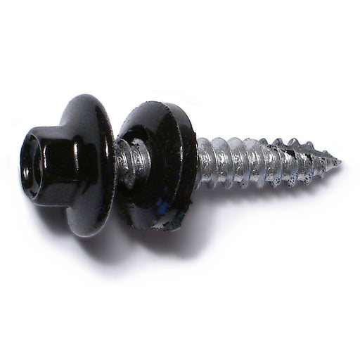 #10-14 x 1" Black Painted Steel Hex Washer Head Pole Barn Self-Drilling Screws