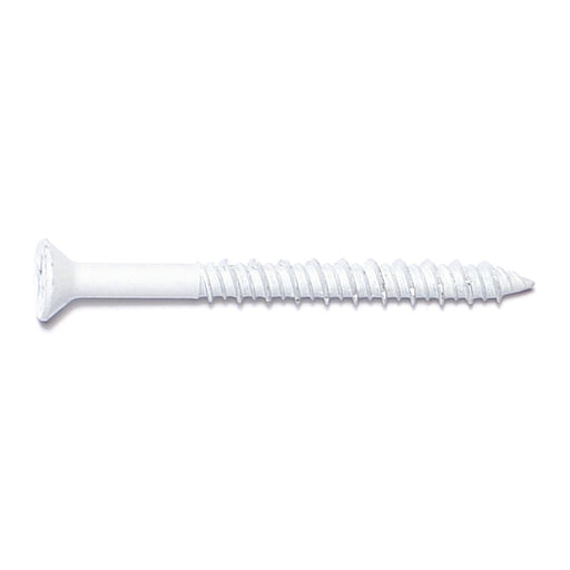 3/16" x 2-1/4" White Ruspert Coated Steel Phillips Flat Head Masonry Screws