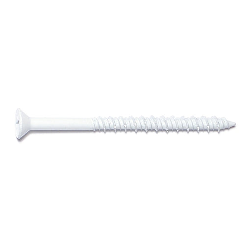 3/16" x 2-3/4" White Ruspert Coated Steel Phillips Flat Head Masonry Screws