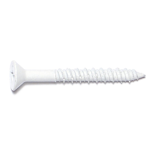 1/4" x 2-1/4" White Ruspert Coated Steel Phillips Flat Head Masonry Screws