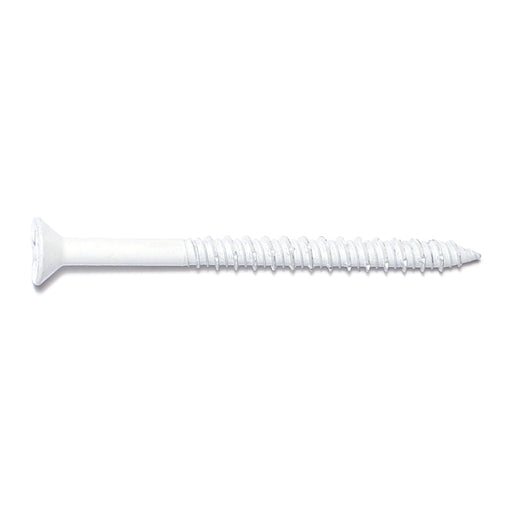 1/4" x 3-1/4" White Ruspert Coated Steel Phillips Flat Head Masonry Screws