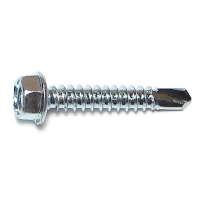 #12-14 x 1-1/4" Zinc Plated Steel Hex Washer Head Self-Drilling Screws