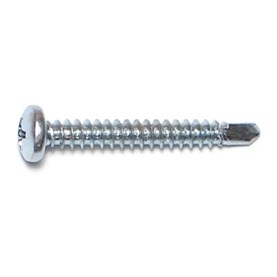 #8-18 x 1-1/4" Zinc Plated Steel Phillips Pan Head Self-Drilling Screws