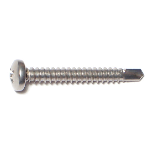 #10-16 x 1-1/2" 410 Stainless Steel Phillips Pan Head Self-Drilling Screws