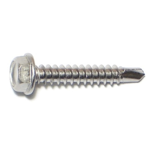 #8-18 x 1" 410 Stainless Steel Hex Washer Head Self-Drilling Screws