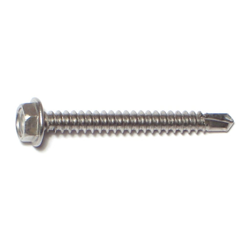 #8-18 x 1-1/2" 410 Stainless Steel Hex Washer Head Self-Drilling Screws