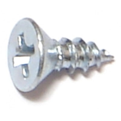 #6 x 3/8" Zinc Plated Steel Phillips Flat Head Wood Screws