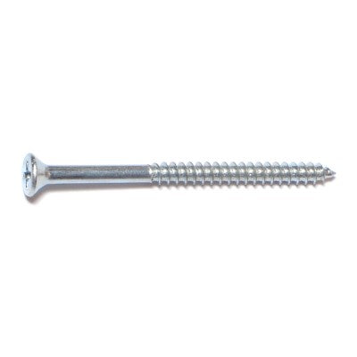 #6 x 2" Zinc Plated Steel Phillips Flat Head Wood Screws