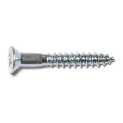 #8 x 1-1/4" Zinc Plated Steel Phillips Flat Head Wood Screws