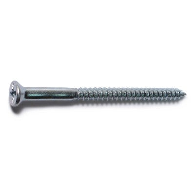 #8 x 2-1/2" Zinc Plated Steel Phillips Flat Head Wood Screws