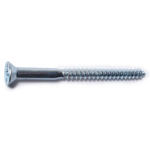 #12 x 3" Zinc Plated Steel Phillips Flat Head Wood Screws