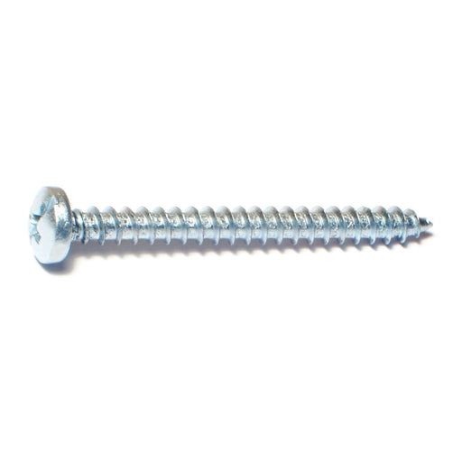 #10 x 2" Zinc Plated Steel Combo Pan Head Sheet Metal Screws