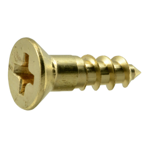 #6 x 1/2" Brass Phillips Flat Head Wood Screws