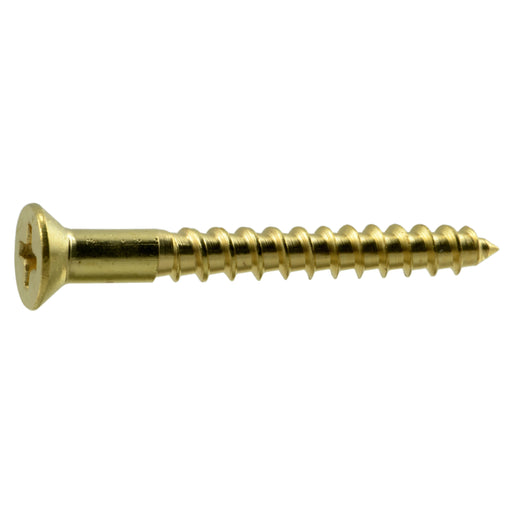 #6 x 1-1/4" Brass Phillips Flat Head Wood Screws