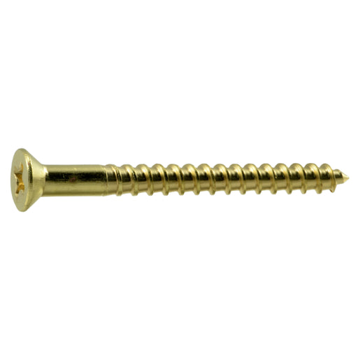 #6 x 1-1/2" Brass Phillips Flat Head Wood Screws