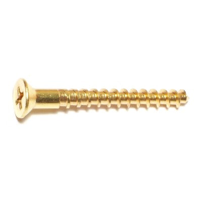 #8 x 1-1/2" Brass Phillips Flat Head Wood Screws