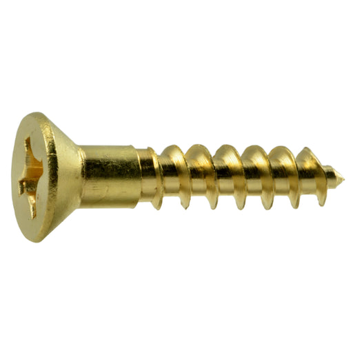 #10 x 1" Brass Phillips Flat Head Wood Screws