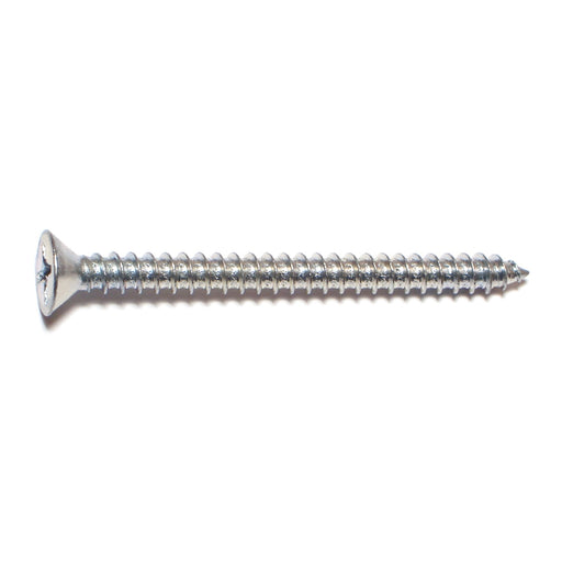 #14 x 3" Zinc Plated Steel Phillips Flat Head Sheet Metal Screws