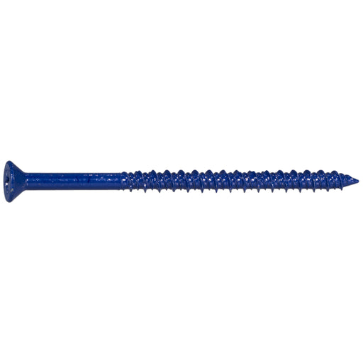 3/16" x 3-1/4" Blue Ruspert Coated Steel Phillips Flat Head Masonry Screws