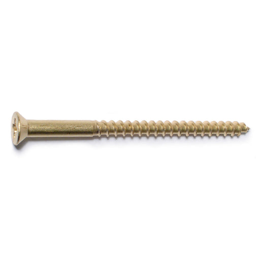 #8 x 2-1/2" Brass Phillips Flat Head Wood Screws