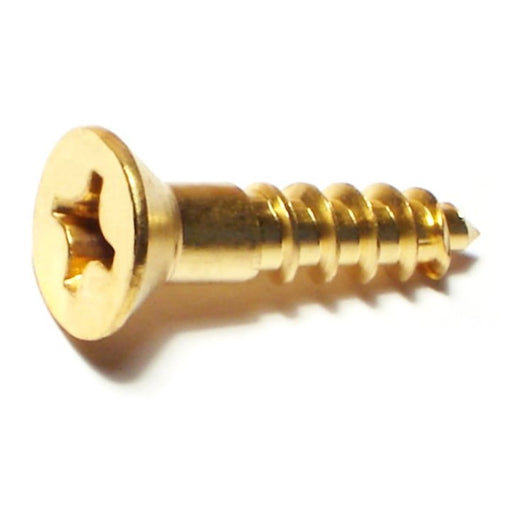 #12 x 1" Brass Phillips Flat Head Wood Screws