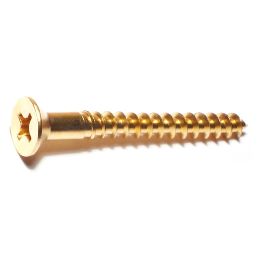 #12 x 2" Brass Phillips Flat Head Wood Screws