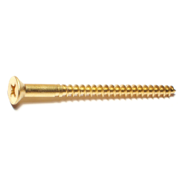 #12 x 3" Brass Phillips Flat Head Wood Screws