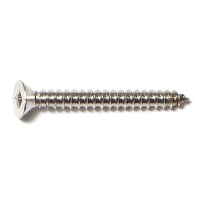 #8 x 1-1/2" 18-8 Stainless Steel Square Drive Flat Head Sheet Metal Screws