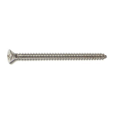 #8 x 2-1/2" 18-8 Stainless Steel Square Drive Flat Head Sheet Metal Screws