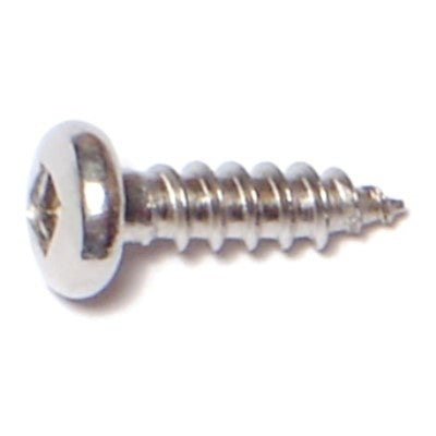 #6 x 1/2" 18-8 Stainless Steel Square Drive Pan Head Sheet Metal Screws