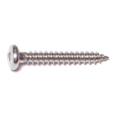 #6 x 1" 18-8 Stainless Steel Square Drive Pan Head Sheet Metal Screws